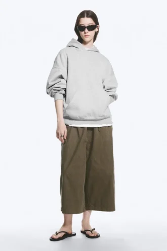 Oversized Heavyweight Hoodie – Light Grey Melange
