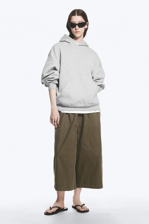 Oversized Heavyweight Hoodie – Light Grey Melange Oversized Heavyweight Hoodie – Light Grey Melange
