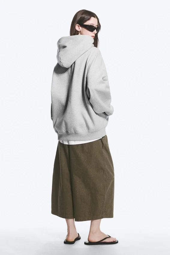 Oversized Heavyweight Hoodie – Light Grey Melange Oversized Heavyweight Hoodie – Light Grey Melange