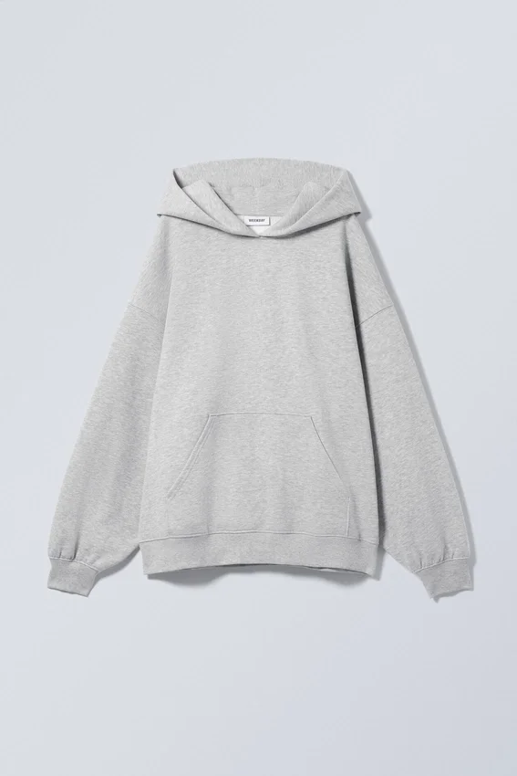 Oversized Heavyweight Hoodie – Light Grey Melange Oversized Heavyweight Hoodie – Light Grey Melange