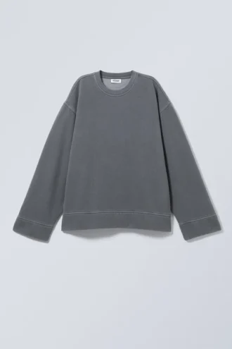 Oversized Heavyweight Sweatshirt – Washed Blue/Grey Oversized Heavyweight Sweatshirt – Washed Blue/Grey