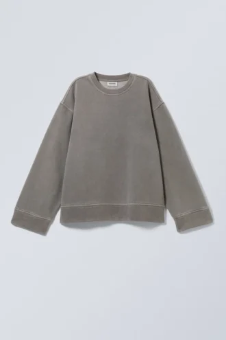 Oversized Heavyweight Sweatshirt – Washed Dusty Grey
