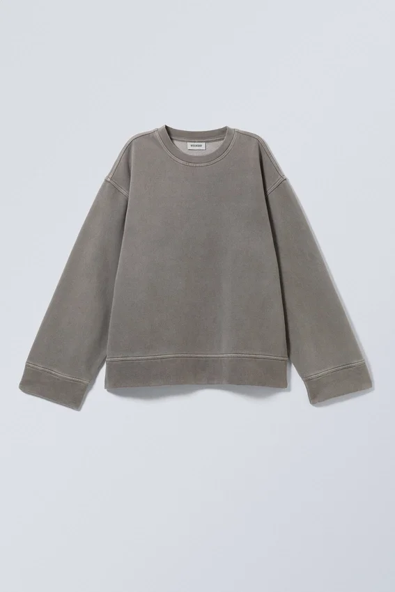 Oversized Heavyweight Sweatshirt – Washed Dusty Grey Oversized Heavyweight Sweatshirt – Washed Dusty Grey