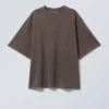 Oversized Heavyweight T-Shirt – Washed Dark Brown Oversized Heavyweight T-Shirt – Washed Dark Brown