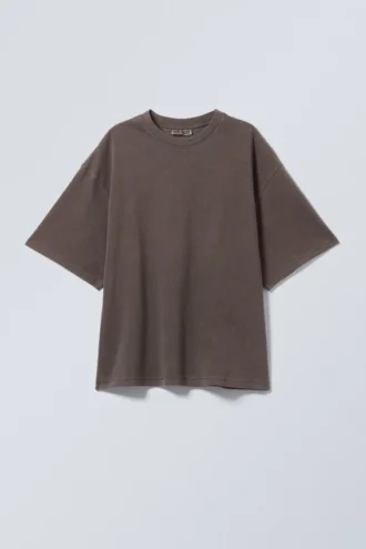Oversized Heavyweight T-Shirt – Washed Dark Brown