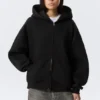 Oversized Heavyweight Zip Hoodie – Black Oversized Heavyweight Zip Hoodie – Black