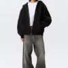 Oversized Heavyweight Zip Hoodie – Black Oversized Heavyweight Zip Hoodie – Black
