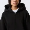 Oversized Heavyweight Zip Hoodie – Black Oversized Heavyweight Zip Hoodie – Black