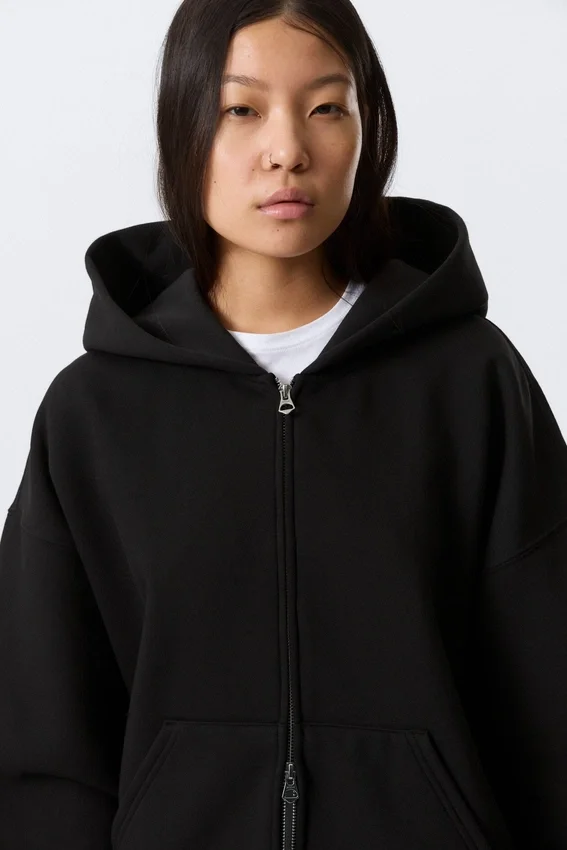 Oversized Heavyweight Zip Hoodie – Black Oversized Heavyweight Zip Hoodie – Black