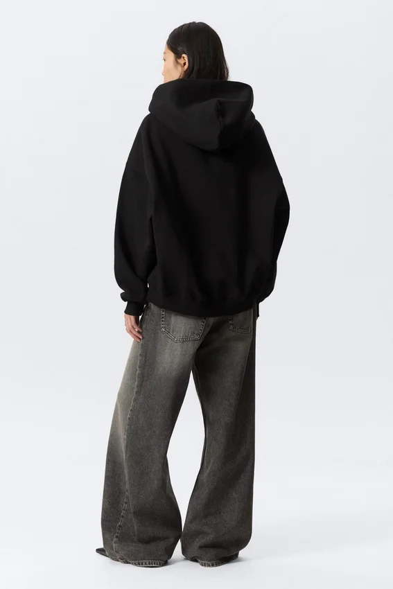 Oversized Heavyweight Zip Hoodie – Black Oversized Heavyweight Zip Hoodie – Black