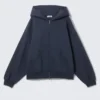 Oversized Heavyweight Zip Hoodie – Navy Blue Oversized Heavyweight Zip Hoodie – Navy Blue