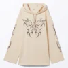 Oversized Hoodie Mini Dress – Light Beige – Tribal Butterfly Oversized Hoodie Mini Dress – Light Beige – Tribal Butterfly