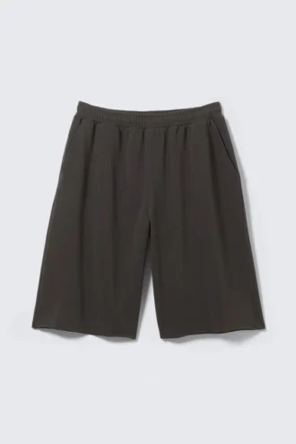 Oversized Knee-Length Terry Shorts – Dark Grey