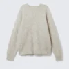 Oversized Knitted Mohair Blend Sweater – Beige Oversized Knitted Mohair Blend Sweater – Beige