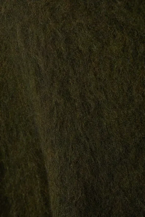 Oversized Knitted Mohair Blend Sweater – Dark Green Oversized Knitted Mohair Blend Sweater – Dark Green