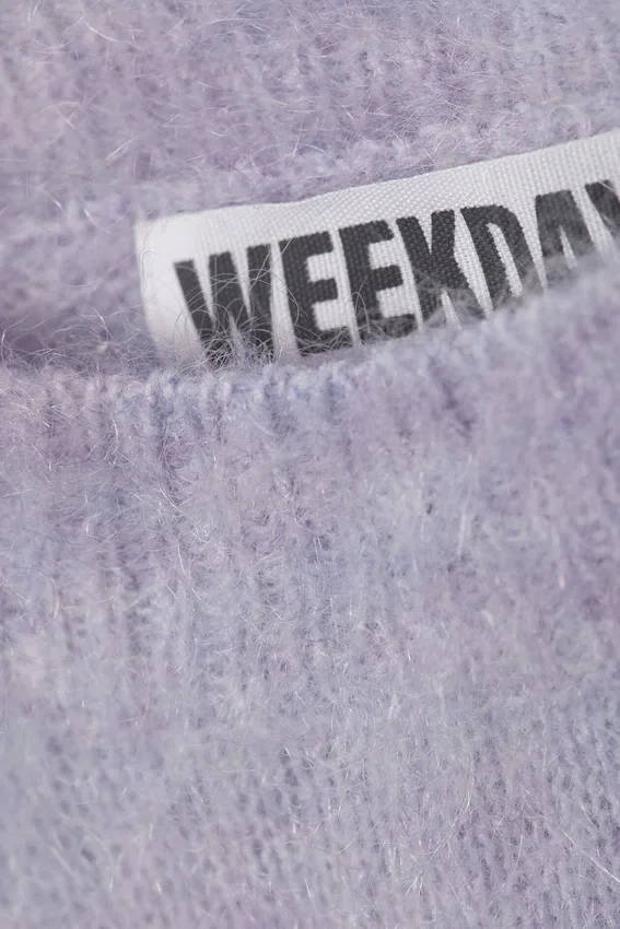 Oversized Knitted Mohair Blend Sweater – Light Purple Melange Oversized Knitted Mohair Blend Sweater – Light Purple Melange
