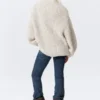Oversized Knitted Turtleneck Sweater – White – Multicoloured Oversized Knitted Turtleneck Sweater – White – Multicoloured