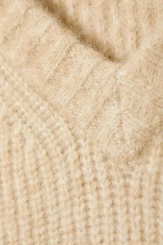 Oversized Knitted Wool-Blend Sweater – Dusty Beige