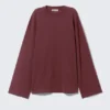 Oversized Long Sleeve T-Shirt – Burgundy Oversized Long Sleeve T-Shirt – Burgundy