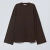 Oversized Long Sleeve T-Shirt – Dark Brown Oversized Long Sleeve T-Shirt – Dark Brown