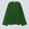 Oversized Long Sleeve T-Shirt – Dark Green Oversized Long Sleeve T-Shirt – Dark Green