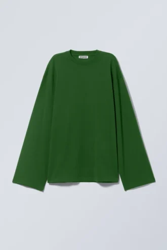 Oversized Long Sleeve T-Shirt – Dark Green