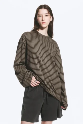Oversized Long Sleeve T-Shirt – Dark Mole
