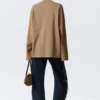 Oversized Long Sleeve T-Shirt – Washed Dark Beige