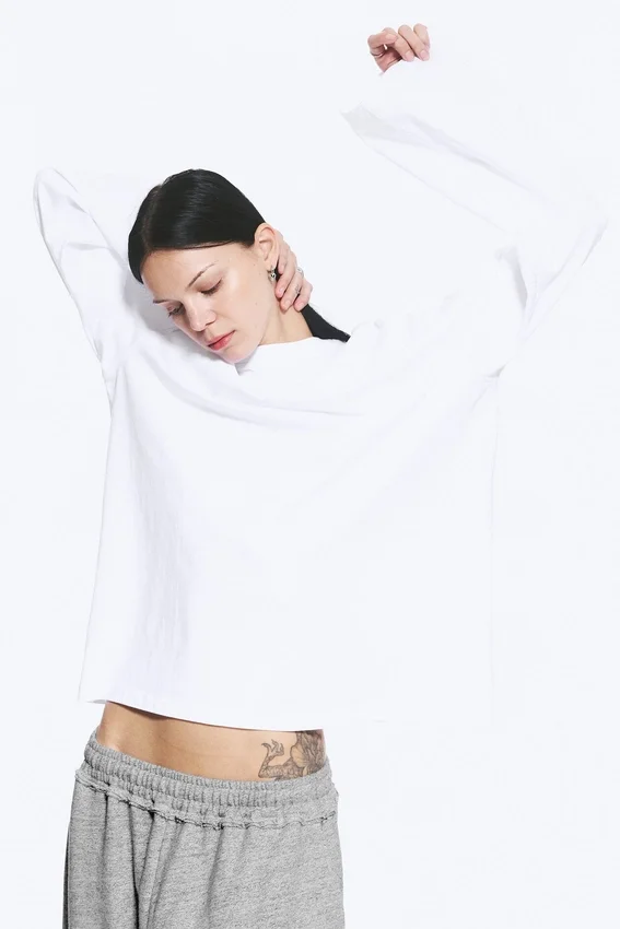 Oversized Long Sleeve T-Shirt – White Oversized Long Sleeve T-Shirt – White