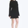 Oversized Long-Sleeved Mini Dress – Black Oversized Long-Sleeved Mini Dress – Black