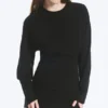 Oversized Long-Sleeved Mini Dress – Black Oversized Long-Sleeved Mini Dress – Black