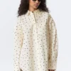 Oversized Long-Sleeved Shirt – Light Yellow – Dot Oversized Long-Sleeved Shirt – Light Yellow – Dot