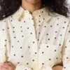 Oversized Long-Sleeved Shirt – Light Yellow – Dot Oversized Long-Sleeved Shirt – Light Yellow – Dot