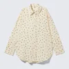 Oversized Long-Sleeved Shirt – Light Yellow – Dot Oversized Long-Sleeved Shirt – Light Yellow – Dot