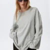 Oversized Long-Sleeved T-Shirt Dress – Grey Melange Oversized Long-Sleeved T-Shirt Dress – Grey Melange