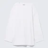 Oversized Long-Sleeved T-Shirt Dress – White Oversized Long-Sleeved T-Shirt Dress – White