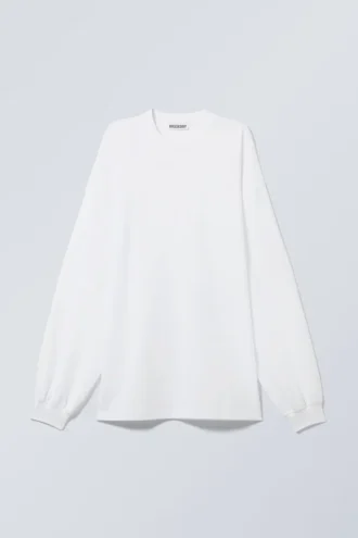 Oversized Long-Sleeved T-Shirt – White