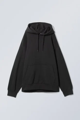 Oversized Midweight Hoodie – Black