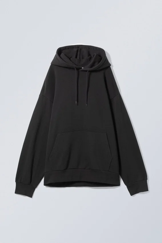 Oversized Midweight Hoodie – Black Oversized Midweight Hoodie – Black