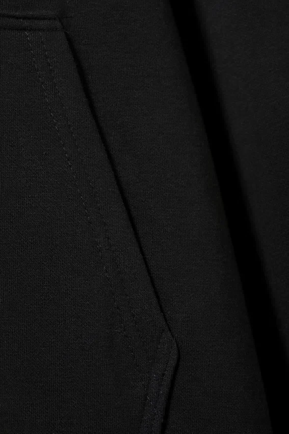 Oversized Midweight Hoodie – Black Oversized Midweight Hoodie – Black