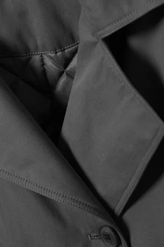 Oversized Padded Trench Coat – Dark Grey