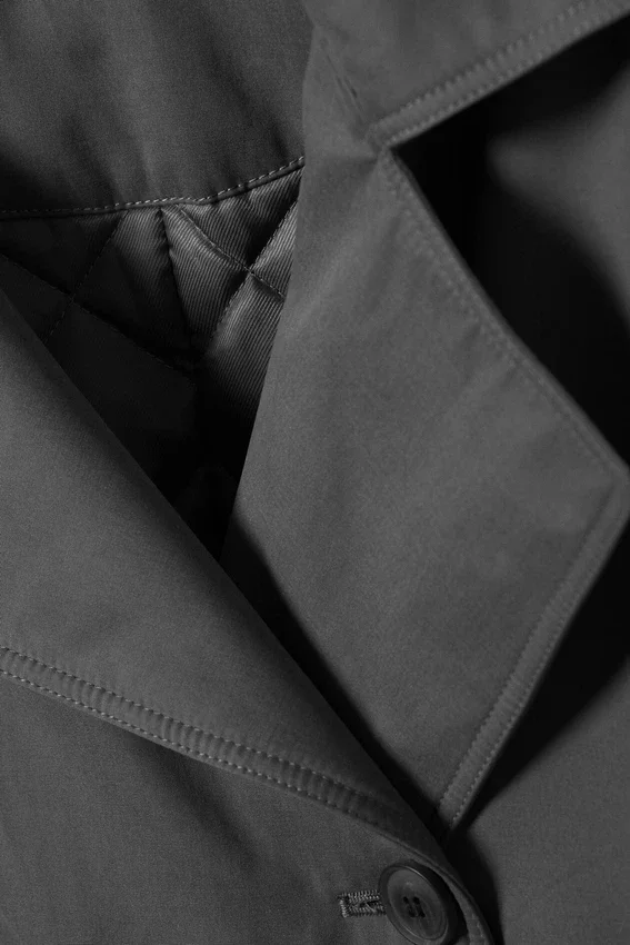 Oversized Padded Trench Coat – Dark Grey Oversized Padded Trench Coat – Dark Grey