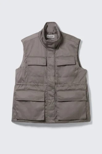 Oversized Padded Utility Vest – Dark Grey Oversized Padded Utility Vest – Dark Grey