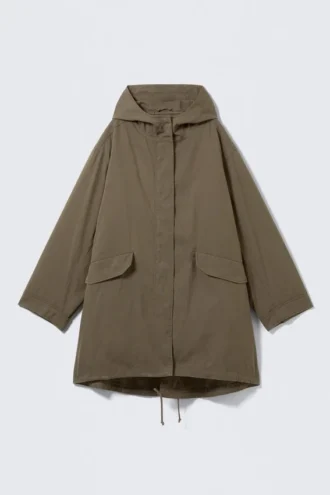 Oversized Parka with Detachable Lining – Khaki Brown