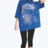 Oversized Printed T-Shirt – Blue Oversized Printed T-Shirt – Blue