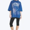 Oversized Printed T-Shirt – Blue Oversized Printed T-Shirt – Blue