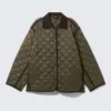 Oversized Quilted Liner Jacket – Khaki Green & Brown Oversized Quilted Liner Jacket – Khaki Green & Brown