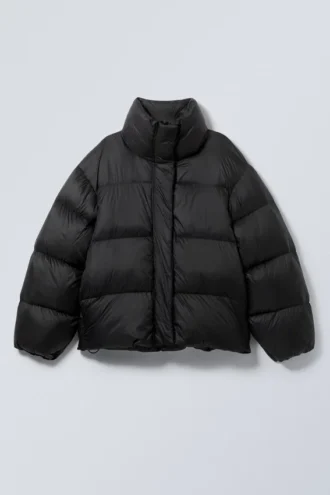 Oversized Recycled Down Puffer Jacket – Black