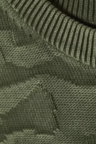 Oversized Ribbed Sweater – Structured Dark Green