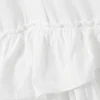Oversized Ruffled Mini Shirt Dress – White Oversized Ruffled Mini Shirt Dress – White